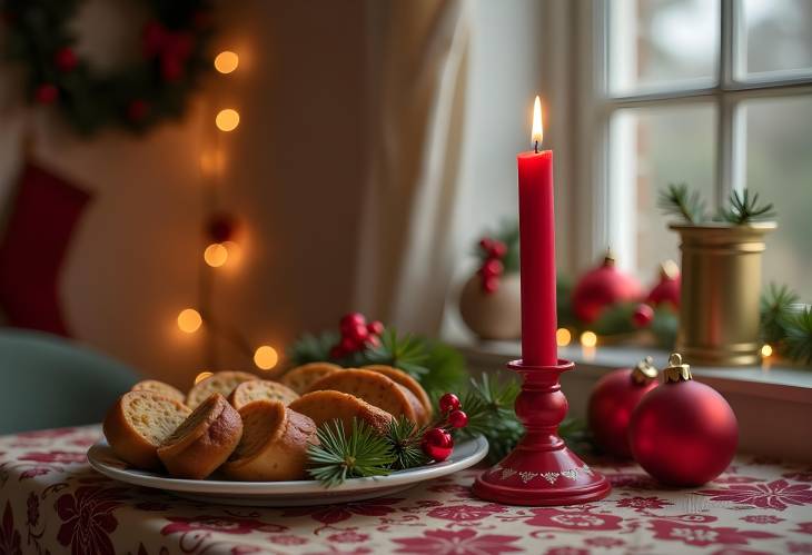 Christmas Spirit Red Candlestick and Holiday Flavors